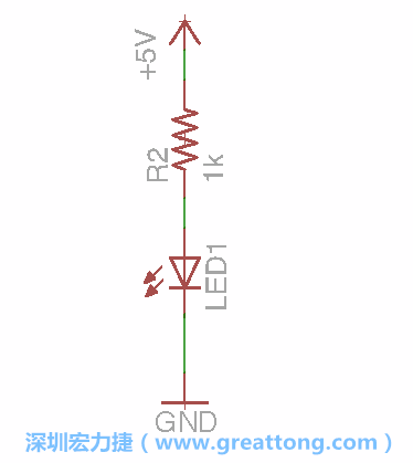 如圖所示放置一個開關(guān)（switch）、10K電阻器（10k resistor）和0.1μF的電容（0.1μF capacitor），并把開關(guān)的一端連到接地端上。